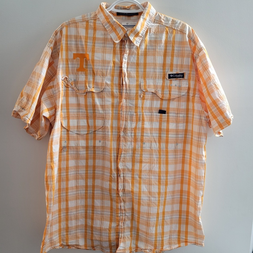 Columbia PFG Super Bonehead Fishing Shirt Men Size Large Tennessee Volunteers UT